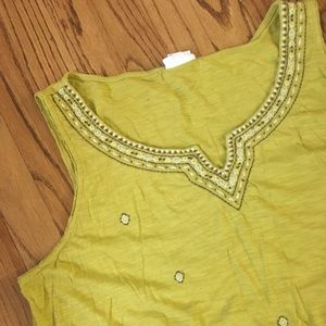 J.Jill Embroidered Split Neck Tank
